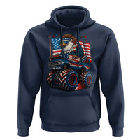 Patriotic Eagle Driving Monster Truck Hoodie 4th of July USA Flag Freedom - Wonder Print Shop