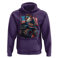 Patriotic Eagle Driving Monster Truck Hoodie 4th of July USA Flag Freedom - Wonder Print Shop