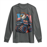 Patriotic Eagle Driving Monster Truck Long Sleeve Shirt 4th of July USA Flag Freedom - Wonder Print Shop