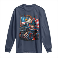 Patriotic Eagle Driving Monster Truck Long Sleeve Shirt 4th of July USA Flag Freedom - Wonder Print Shop