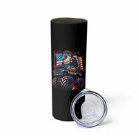Patriotic Eagle Driving Monster Truck Skinny Tumbler 4th of July USA Flag Freedom - Wonder Print Shop