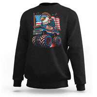 Patriotic Eagle Driving Monster Truck Sweatshirt 4th of July USA Flag Freedom - Wonder Print Shop