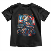 Patriotic Eagle Driving Monster Truck Toddler T Shirt 4th of July USA Flag Freedom - Wonder Print Shop