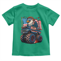 Patriotic Eagle Driving Monster Truck Toddler T Shirt 4th of July USA Flag Freedom - Wonder Print Shop