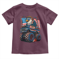 Patriotic Eagle Driving Monster Truck Toddler T Shirt 4th of July USA Flag Freedom - Wonder Print Shop