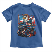 Patriotic Eagle Driving Monster Truck Toddler T Shirt 4th of July USA Flag Freedom - Wonder Print Shop