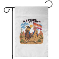 We Pride at Dawn Lesbian Cowgirl Garden Flag Country Western Retro Graphic Pride Month