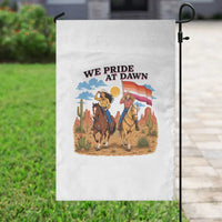We Pride at Dawn Lesbian Cowgirl Garden Flag Country Western Retro Graphic Pride Month