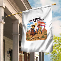We Pride at Dawn Lesbian Cowgirl Garden Flag Country Western Retro Graphic Pride Month