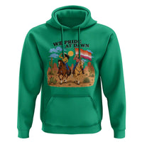 We Pride at Dawn Lesbian Cowgirl Hoodie Country Western Retro Graphic Pride Month