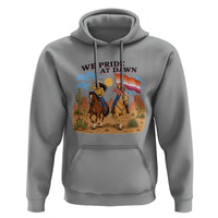 We Pride at Dawn Lesbian Cowgirl Hoodie Country Western Retro Graphic Pride Month