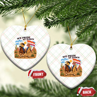 We Pride at Dawn Lesbian Cowgirl Ceramic Ornament Country Western Retro Graphic Pride Month