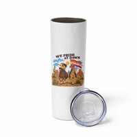 We Pride at Dawn Lesbian Cowgirl Skinny Tumbler Country Western Retro Graphic Pride Month