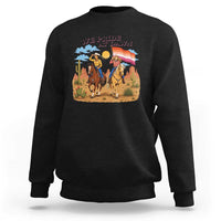 We Pride at Dawn Lesbian Cowgirl Sweatshirt Country Western Retro Graphic Pride Month