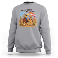 We Pride at Dawn Lesbian Cowgirl Sweatshirt Country Western Retro Graphic Pride Month