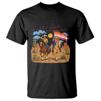 We Pride at Dawn Lesbian Cowgirl T Shirt Country Western Retro Graphic Pride Month