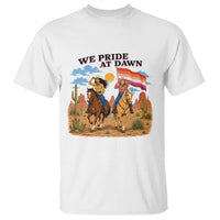 We Pride at Dawn Lesbian Cowgirl T Shirt Country Western Retro Graphic Pride Month