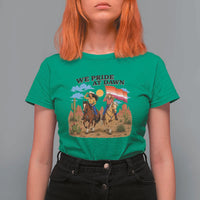 We Pride at Dawn Lesbian Cowgirl T Shirt For Women Country Western Retro Graphic Pride Month