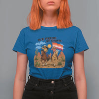 We Pride at Dawn Lesbian Cowgirl T Shirt For Women Country Western Retro Graphic Pride Month
