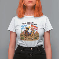 We Pride at Dawn Lesbian Cowgirl T Shirt For Women Country Western Retro Graphic Pride Month