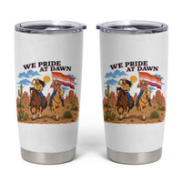 We Pride at Dawn Lesbian Cowgirl Tumbler Cup Country Western Retro Graphic Pride Month
