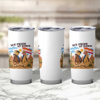 We Pride at Dawn Lesbian Cowgirl Tumbler Cup Country Western Retro Graphic Pride Month