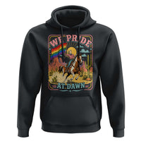 We Pride at Dawn Retro Rainbow Cowgirl Hoodie Pride Month Country Western Vibes