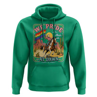 We Pride at Dawn Retro Rainbow Cowgirl Hoodie Pride Month Country Western Vibes