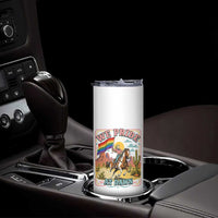 We Pride at Dawn Retro Rainbow Cowgirl Skinny Tumbler Pride Month Country Western Vibes