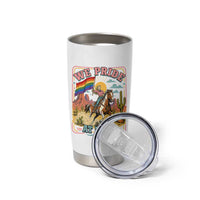 We Pride at Dawn Retro Rainbow Cowgirl Tumbler Cup Pride Month Country Western Vibes