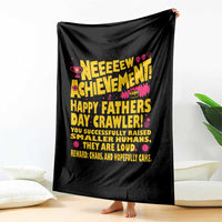 New Achievement Happy Fathers Day Crawler Throw Blanket Funny Gamer Dad LitRPG Gaming Milestone