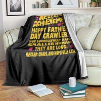 New Achievement Happy Fathers Day Crawler Throw Blanket Funny Gamer Dad LitRPG Gaming Milestone