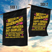 New Achievement Happy Fathers Day Crawler Garden Flag Funny Gamer Dad LitRPG Gaming Milestone