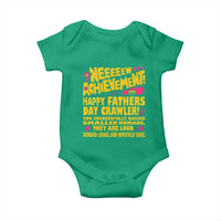 New Achievement Happy Fathers Day Crawler Baby Onesie Funny Gamer Dad LitRPG Gaming Milestone