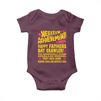 New Achievement Happy Fathers Day Crawler Baby Onesie Funny Gamer Dad LitRPG Gaming Milestone