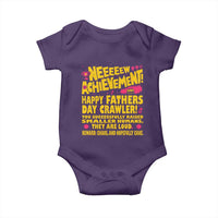 New Achievement Happy Fathers Day Crawler Baby Onesie Funny Gamer Dad LitRPG Gaming Milestone