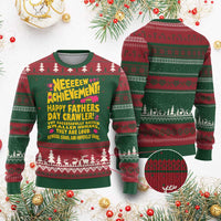 New Achievement Happy Fathers Day Crawler Ugly Christmas Sweater Funny Gamer Dad LitRPG Gaming Milestone