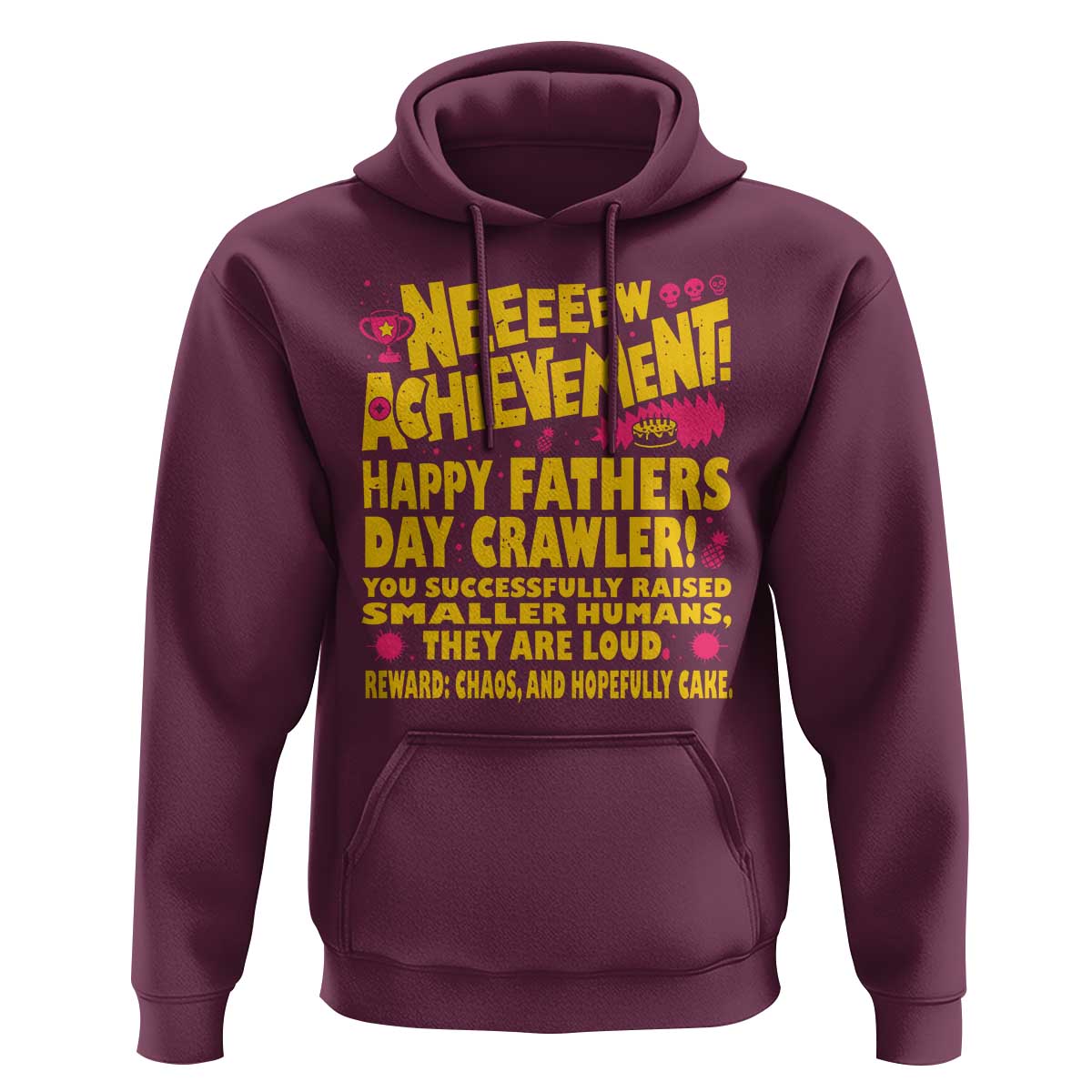 New Achievement Happy Fathers Day Crawler Hoodie Funny Gamer Dad LitRPG Gaming Milestone