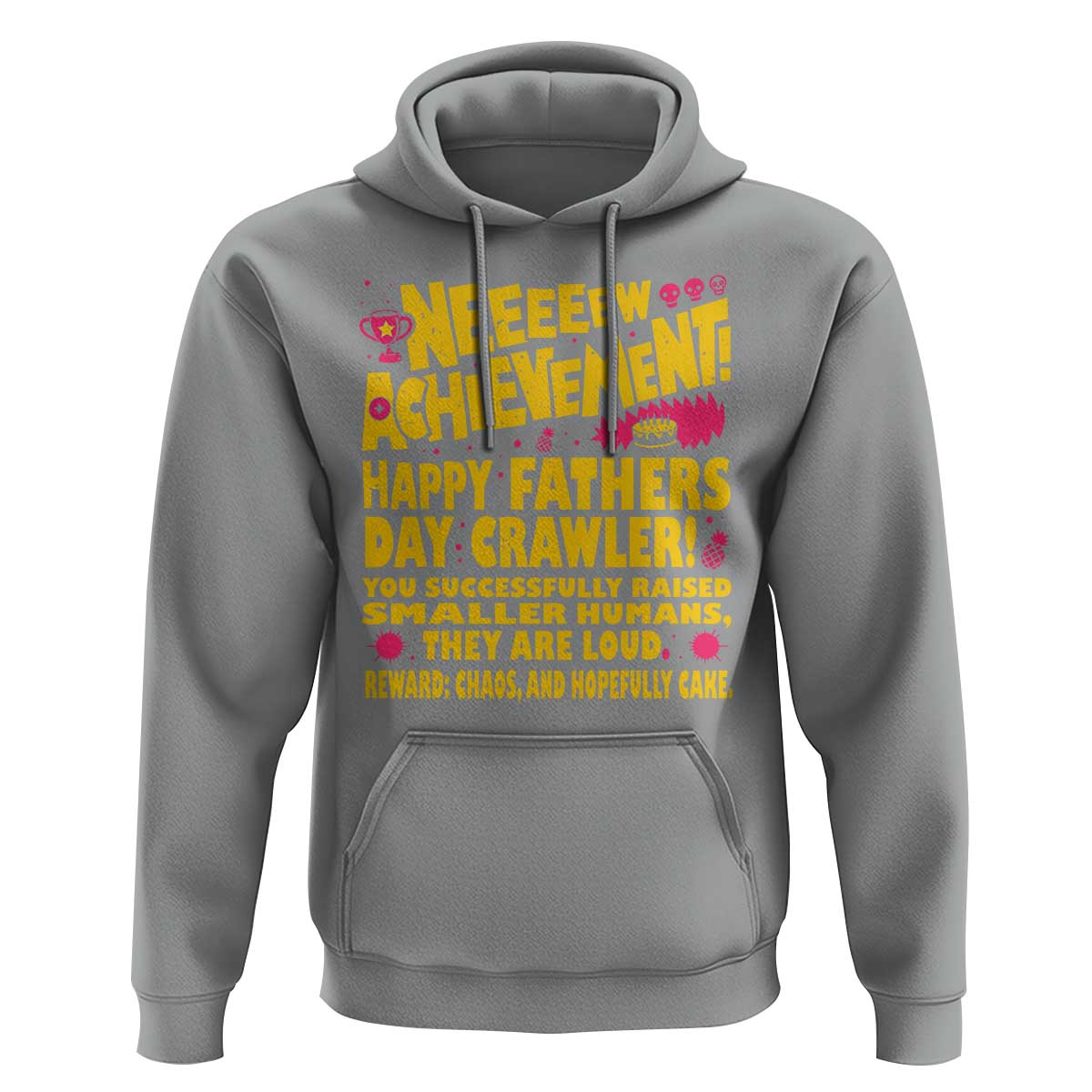 New Achievement Happy Fathers Day Crawler Hoodie Funny Gamer Dad LitRPG Gaming Milestone