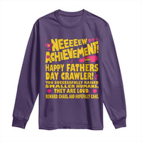 New Achievement Happy Fathers Day Crawler Long Sleeve Shirt Funny Gamer Dad LitRPG Gaming Milestone