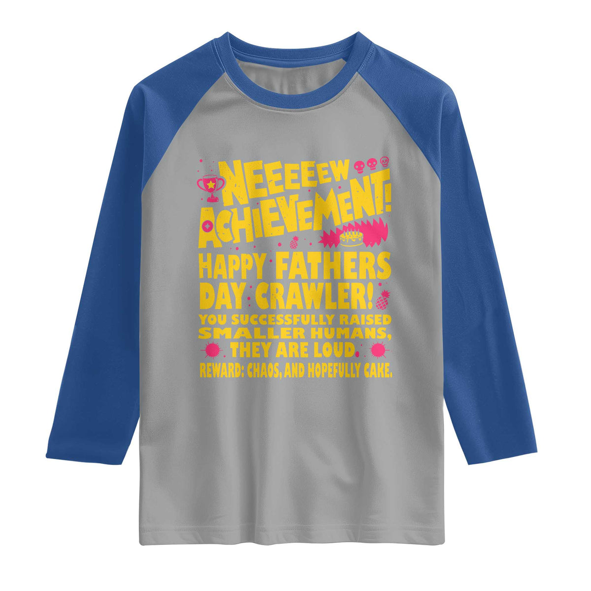 New Achievement Happy Fathers Day Crawler Raglan Shirt Funny Gamer Dad LitRPG Gaming Milestone