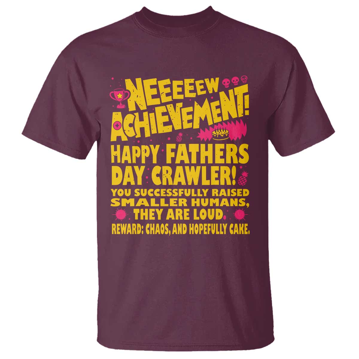 New Achievement Happy Fathers Day Crawler T Shirt Funny Gamer Dad LitRPG Gaming Milestone