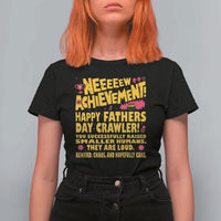 New Achievement Happy Fathers Day Crawler T Shirt For Women Funny Gamer Dad LitRPG Gaming Milestone