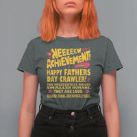 New Achievement Happy Fathers Day Crawler T Shirt For Women Funny Gamer Dad LitRPG Gaming Milestone