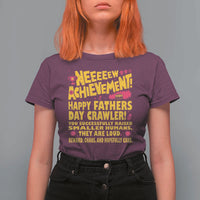 New Achievement Happy Fathers Day Crawler T Shirt For Women Funny Gamer Dad LitRPG Gaming Milestone