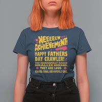 New Achievement Happy Fathers Day Crawler T Shirt For Women Funny Gamer Dad LitRPG Gaming Milestone