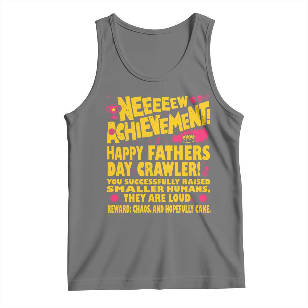 New Achievement Happy Fathers Day Crawler Tank Top Funny Gamer Dad LitRPG Gaming Milestone