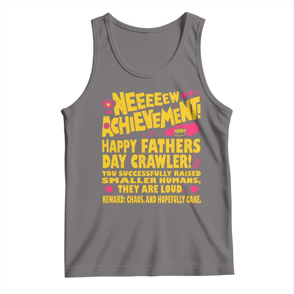 New Achievement Happy Fathers Day Crawler Tank Top Funny Gamer Dad LitRPG Gaming Milestone