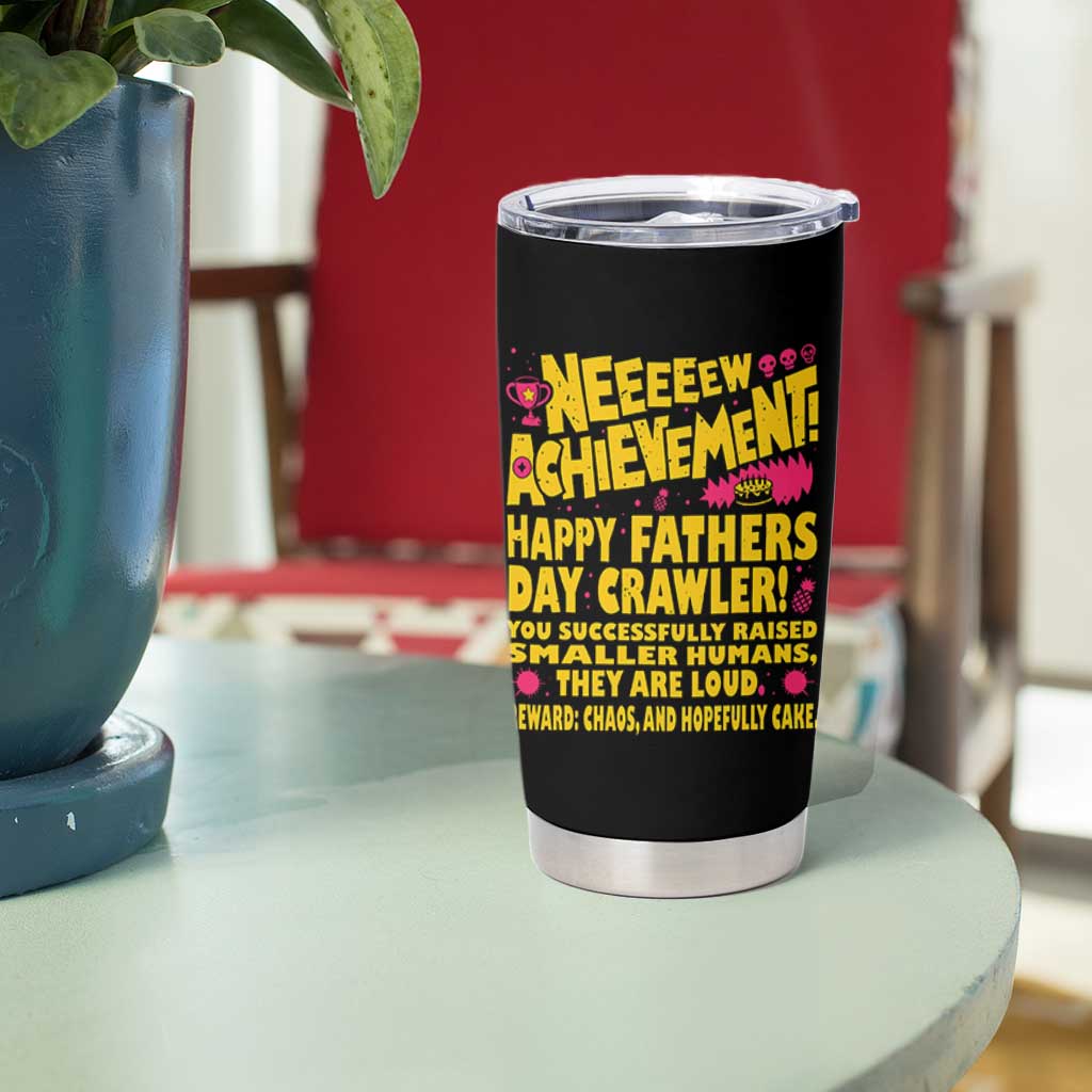 New Achievement Happy Fathers Day Crawler Tumbler Cup Funny Gamer Dad LitRPG Gaming Milestone