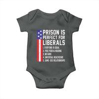 Prison Is Perfect For Liberals Baby Onesie Distressed American Flag Conservative Humor
